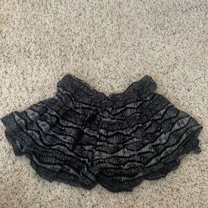 Black and white flowy beach shorts